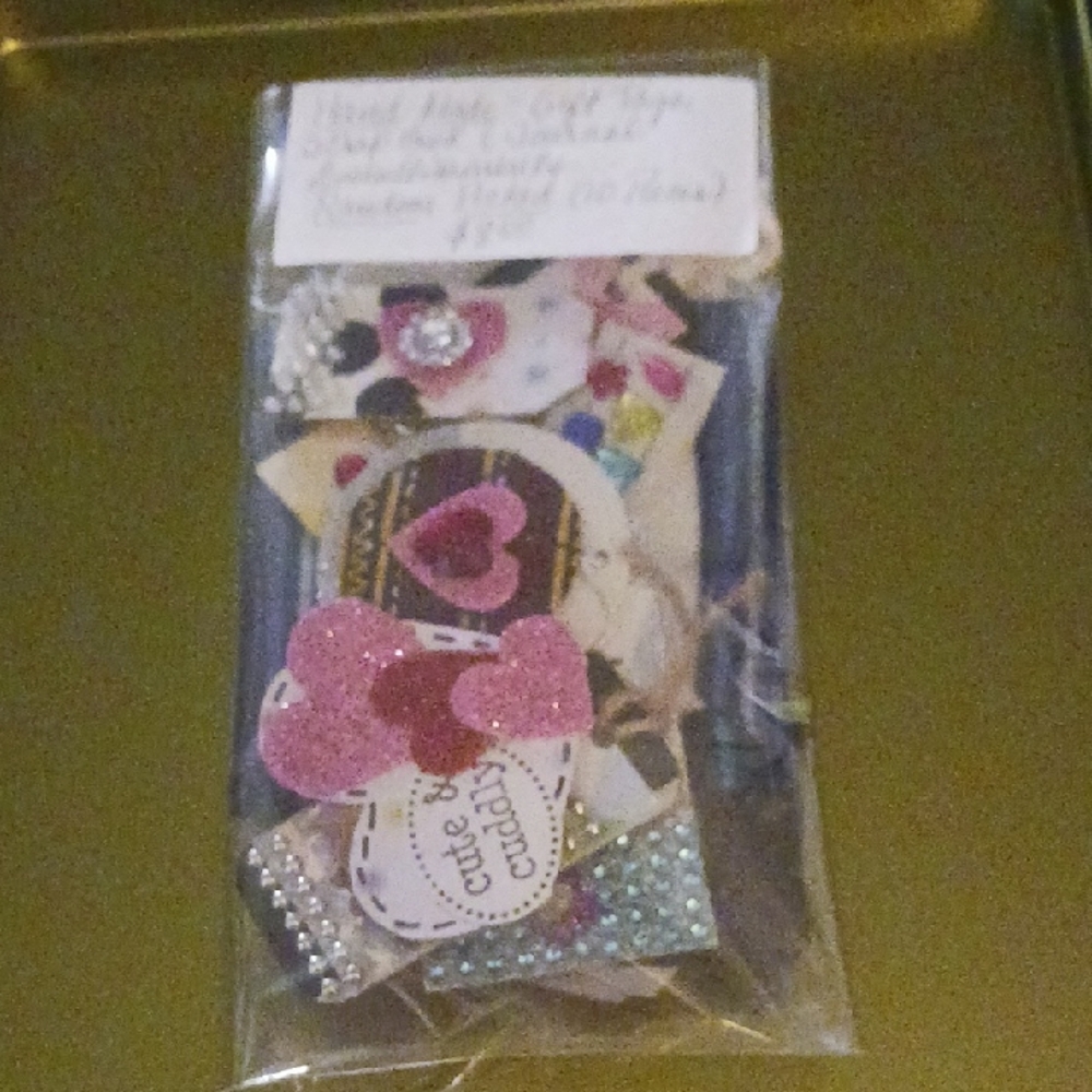 Hand-made Pink Glitter Heart Embellishment Pack